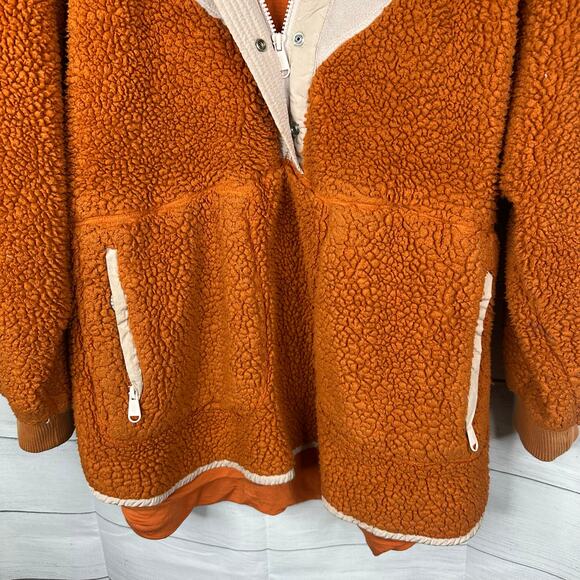 Free People Movement size Small Fall to Rise Quarter Zip Sherpa Fleece Pullover - Picture 5 of 12